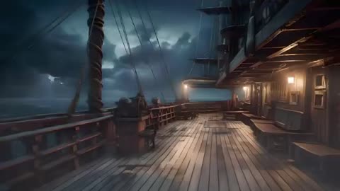 Pirate Ship Sounds & Soft Waves | Relaxing Guitar Music