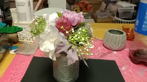 Repurposed Mason Jar Vase