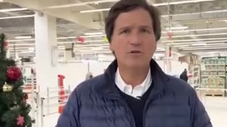 Tucker Carlson in a Russian Grocery store