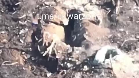 Ukrainian Soldier Moves on Russian Foxhole