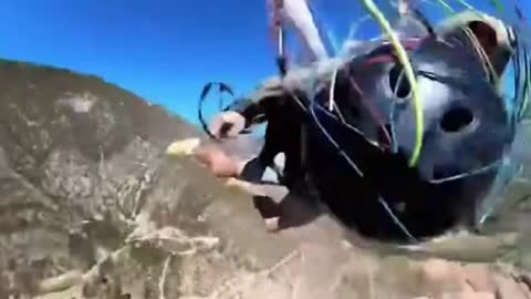 This paraglider's parachute didn't open...