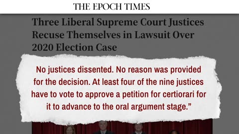 Facts Matter with Roman- 3 Supreme Court Justices Recuse Themselves