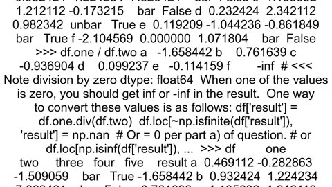 How to deal with quotdivide by zeroquot with pandas dataframes when manipulating columns