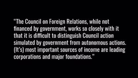 About the Council of Foreign Relations,