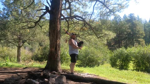 Camping and bagpiping in Jemez NM