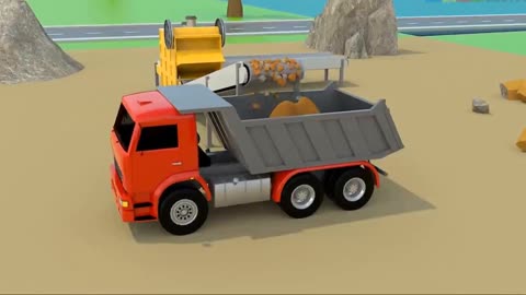 Dump Trucks and Crawler Crane Truck for Kids | Sea Port Harbor Construction