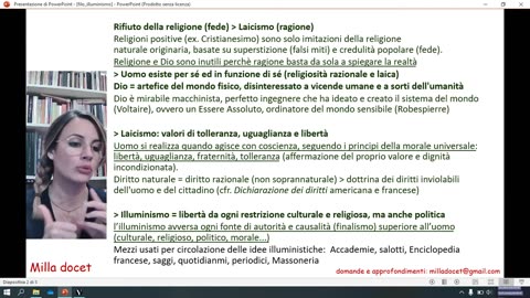 il periodo dell'illuminismo e la Massoneria DOCUMENTARIO Spiegazione del termine illuminismo ruolo della massoneria inquadramento storico e culturale del periodo.i massoni sono laici,pagani,politeisti ed atei e non credono a Dio