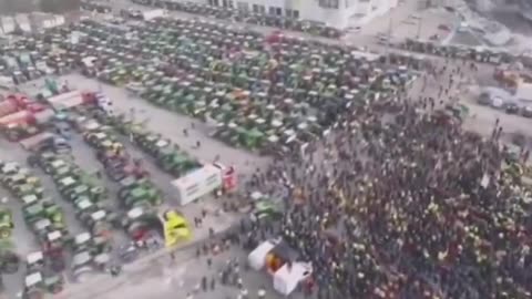 German farmers, truckers, and workers united to protest against tax