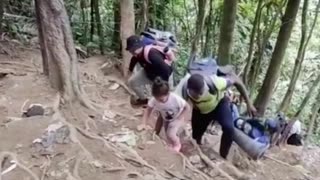 Migrants cross the Darien Gap in Panama on their way to the US-Mexico border.