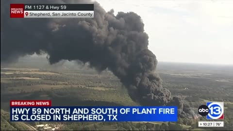 Massive fire in Shepherd Texas