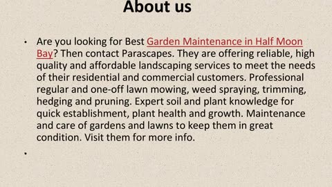 Get The Best Garden Maintenance in Half Moon Bay.