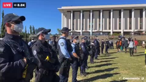 Canberra, Australia: Day 5 of protests, police mobilize in to military tactical positions