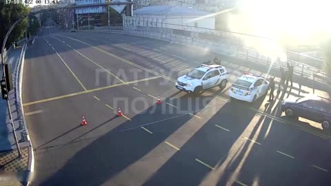 Police video shows officers shooting at drones in Kyiv
