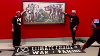 Australia climate activists glue hands to Picasso piece Oct 9