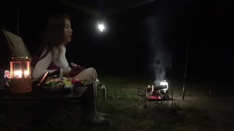 Camping trip with a heavy rain completely soaked ASMR