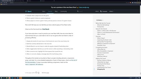 Trying Out The React Tutorial Part 3