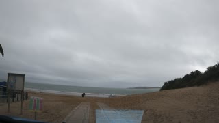 Talking to my nan at Tenby beach. WALES OCT 2022