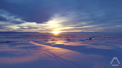 Montana Winter Sunset - 15 Second Drone Video [HD]