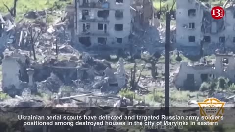 Kamikaze drones strike Russians positioned among destroyed houses