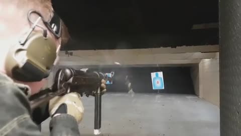 MP40 Submachine Gun shooting