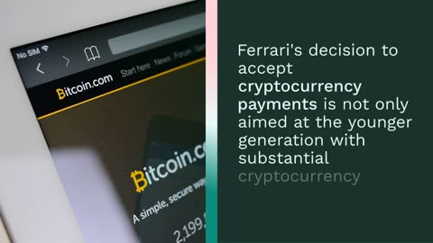 Ferrari Races Into Bitcoin: Luxury Car Maker to Accept BTC, Others From US Buyers