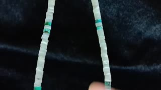 Natural turquoise mop necklace full strand 16inch for husband Unisex Gift 20240130-02-08
