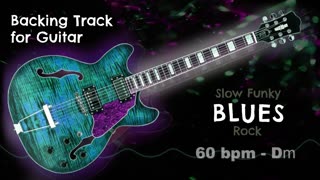 🎸 Slow Bluesy Rock Backing Track for Guitar (Dm) 🎸 #backingtrack