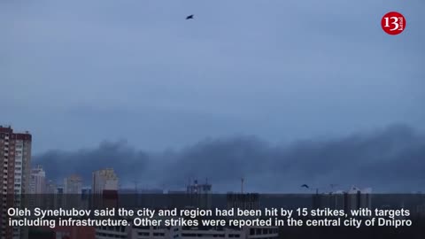 Smoke rises over Kyiv as Russian strikes hit many Ukrainian regions