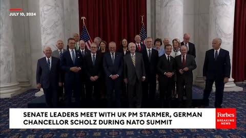 Senate Leaders Meet With UK PM Keir Starmer, German Chancellor Olaf Scholz During NATO Summit