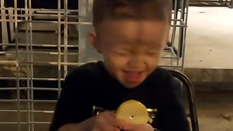 Baby eating Lemon for the first time #2