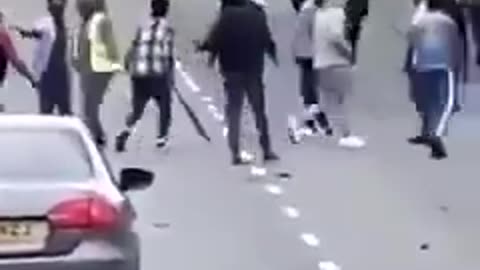 Hundreds beating each other half to death with weapons in Sheffield