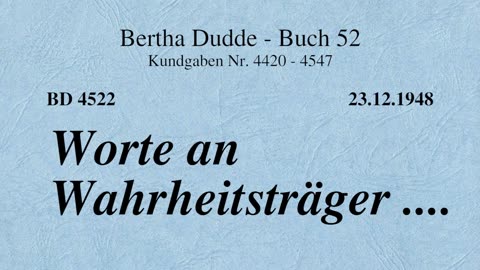 BD 4522 - WORTE AN WAHRHEITSTRÄGER ....