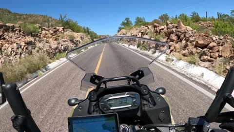 Riding MX1 in Baja on a KLR650