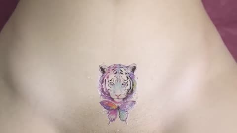 Hot Tiger MAGIC TATTOO on Sexy Girl