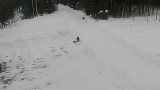 Sledding at the house