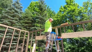 Off Grid Cabin Build- Ridge Beam Install