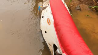 Getting out of the deep puddle while riding solo