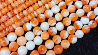 Natural spiny oyster shell bead 6mm 6-10mm Rondelle shape Gorgeous natural orange color for making