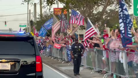 UNBELIEVABLE SUPPORT—JOIN THE MOTORCADE AS PRESIDENT TRUMP RETURNS TO MAR-A-LAGO🇺🇸🦅