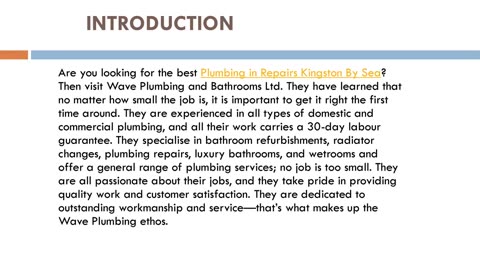 Best Plumbing in Repairs Kingston By Sea
