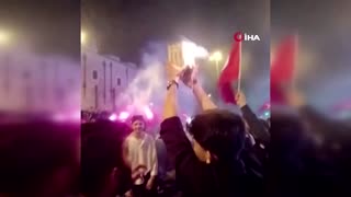 Fireworks explode during Turkish election celebrations