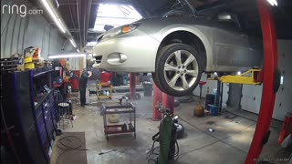 Mechanic Gets Surprised by Ball Joint