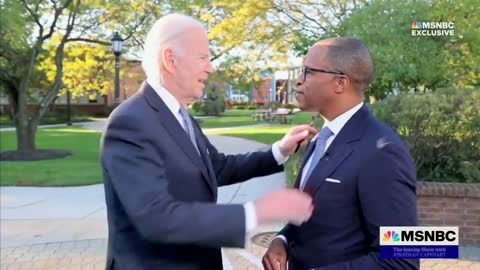 Joe Biden bothering a reporter person