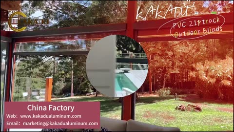 Kakadu Aluminum Motorized Outdoor Sun Shading Electric Blinds Balcony Outdoor Blinds PVC Blinds