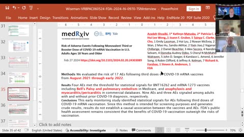 FDA VRBPAC Panel Not Briefed About Troubling Safety SIGNALS in COVID-19 mRNA Vaccines