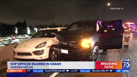 CHP officer injured in crash