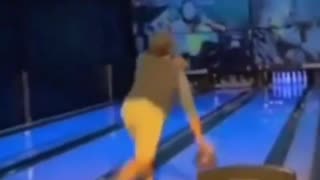 He and the bowling ball are now one