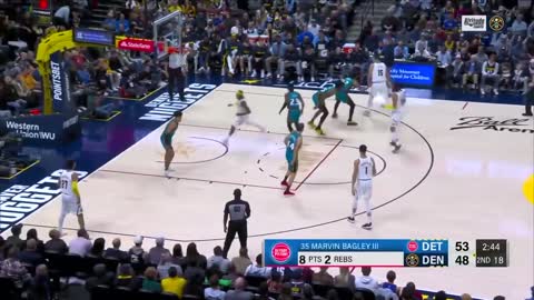 Nikola Jokic euro-steppin' to the basket