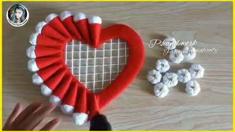 Heart shaped wall Hanging | diy easy woolen wall Hanging craft ideas |
