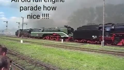 old rail engine parade